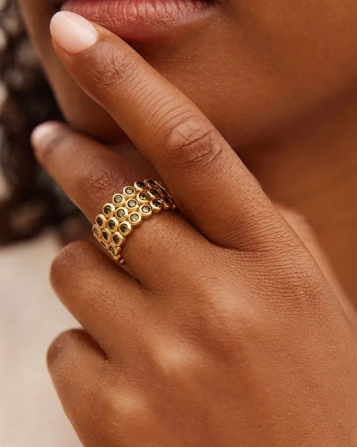 Amélia Trio Dark Green Ring - Image 4