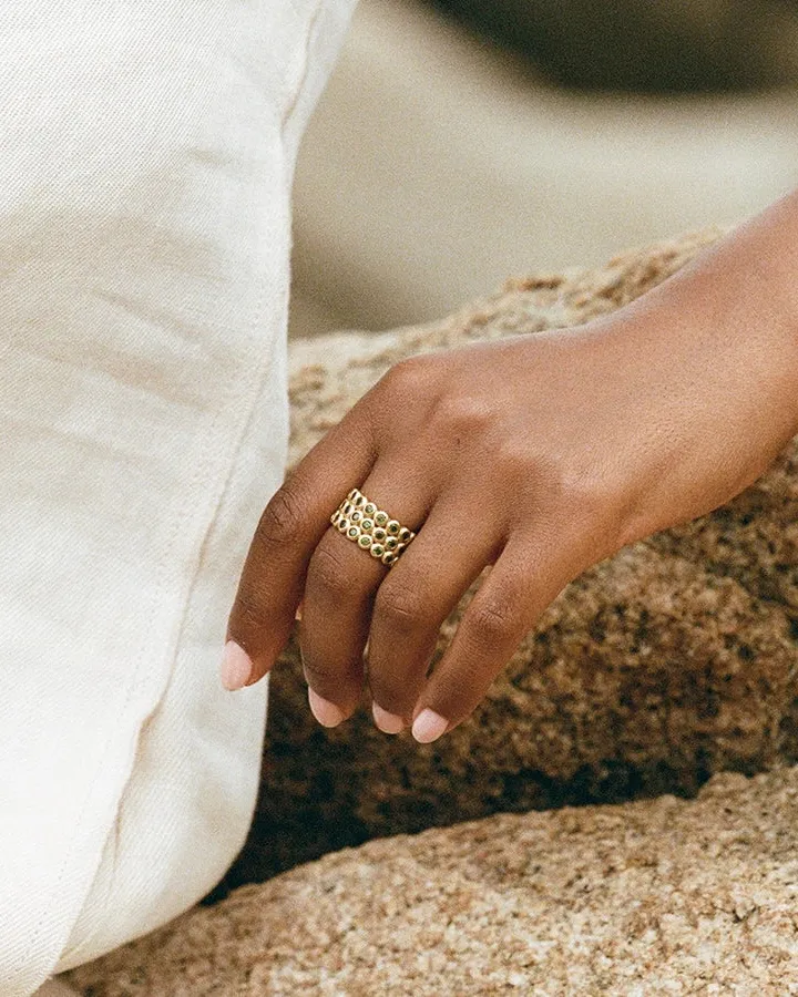 Amélia Trio Dark Green Ring - Image 5