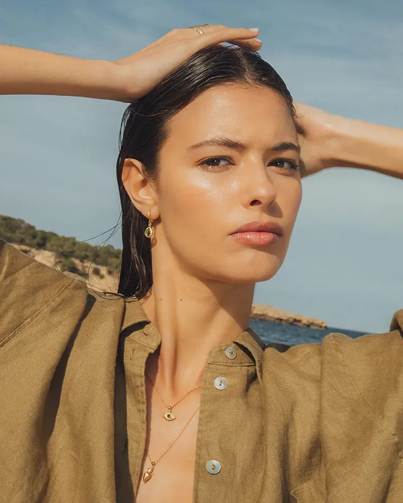 Lysia Dark Green Earrings - Image 3